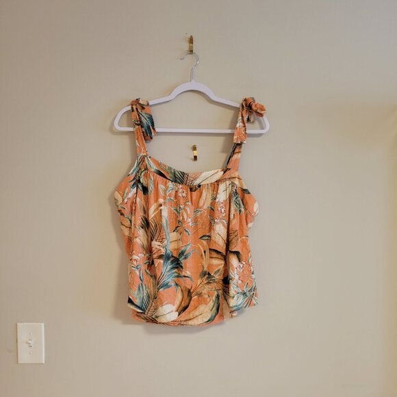 A.N.A. Tropical Tie Crop Top - Picture 1 of 10